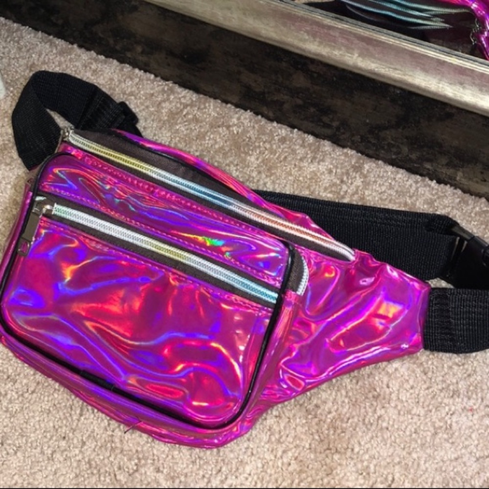 PINK Iridescent fanny pack